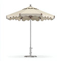 Ombrellone da sole per esterni 240×240×258 cm - beige - metallo e tessuto per giardino con bordo ondulato