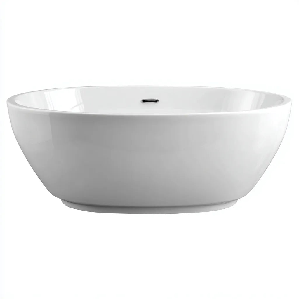 Vasca freestanding ovale 160×75×58 cm - materiale sanitario composito bianco - design moderno per bagno