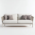 Divano Da Esterno All'Aperto 168×80×78 cm – alluminio bianco con corda beige – profilo avvolgente