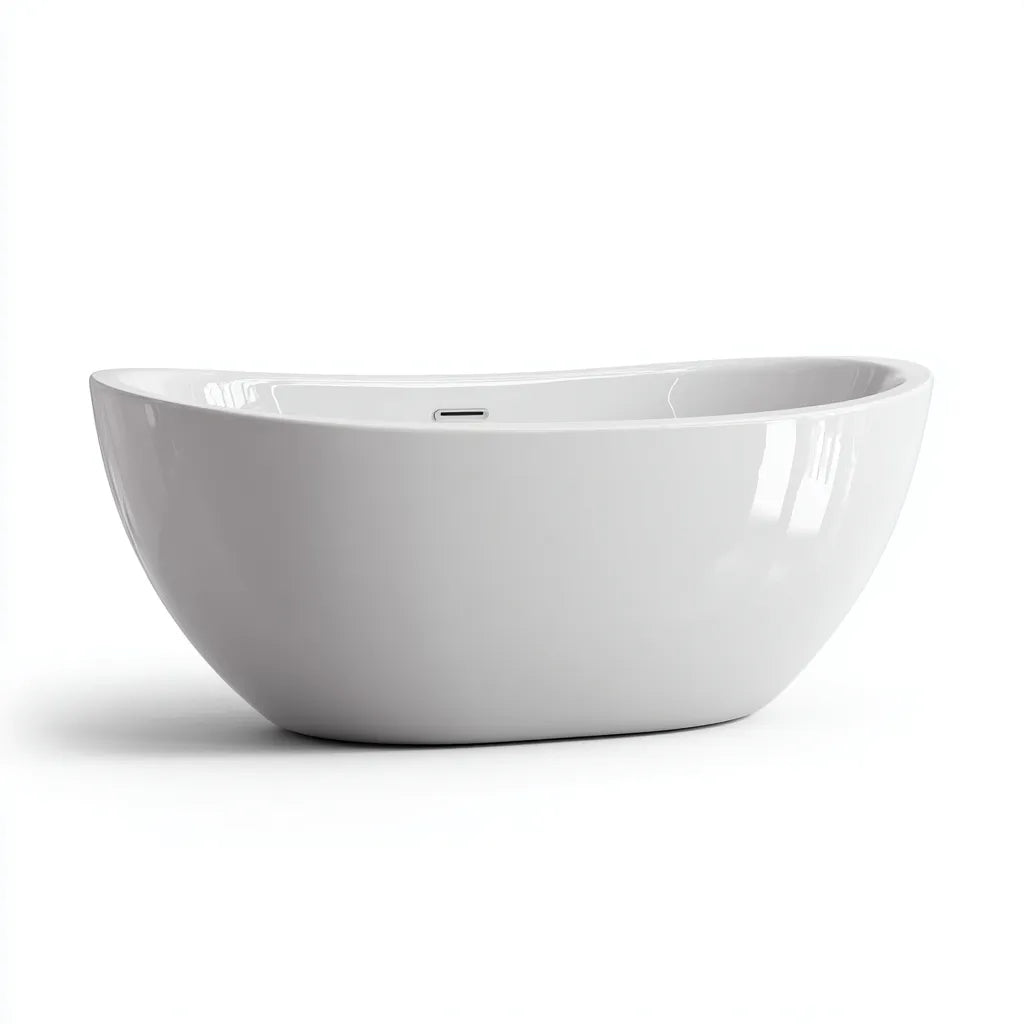 Vasca freestanding 170×78×58 cm - bianco - forma ovale per bagno moderno
