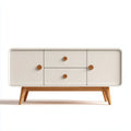 Mobile TV 145×42×68 cm in legno bianco e marrone - design moderno con vani contenitore