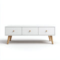 Mobile TV 130×42×60 cm - legno massello bianco decapato - per soggiorno stile rustico