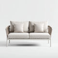 Divano da esterno 150×76×80 cm - bianco - due posti con struttura intrecciata