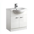 Mobile lavabo 65×48×81 cm - bianco - design curvo con mobile contenitore